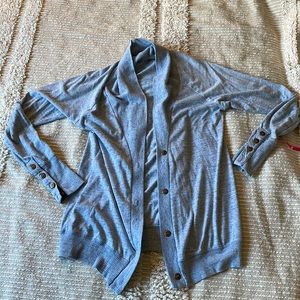 EUC AG cardigan button wrists blue/grey size medium